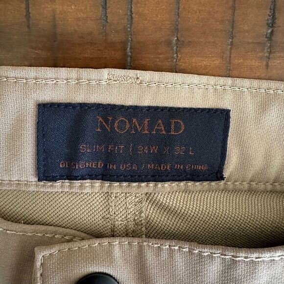 Nomad tech chino stretch activewear pants 34/32 taupe tan - Picture 4 of 5